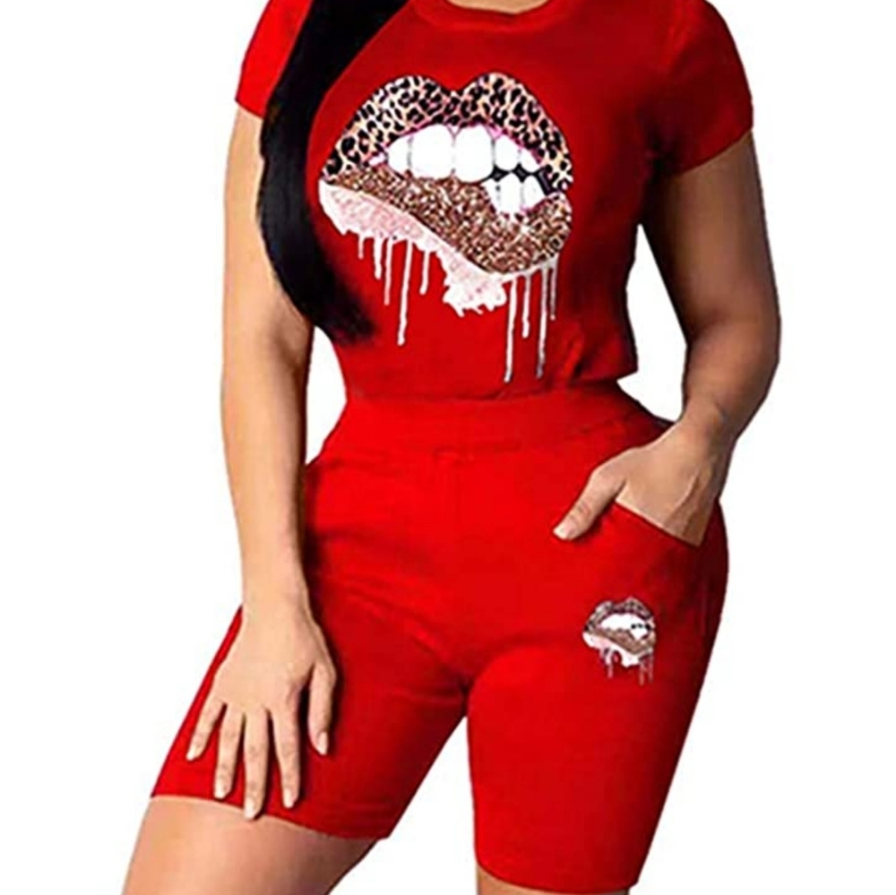 Womens 2 Piece Workout Shorts Set Tracksuit